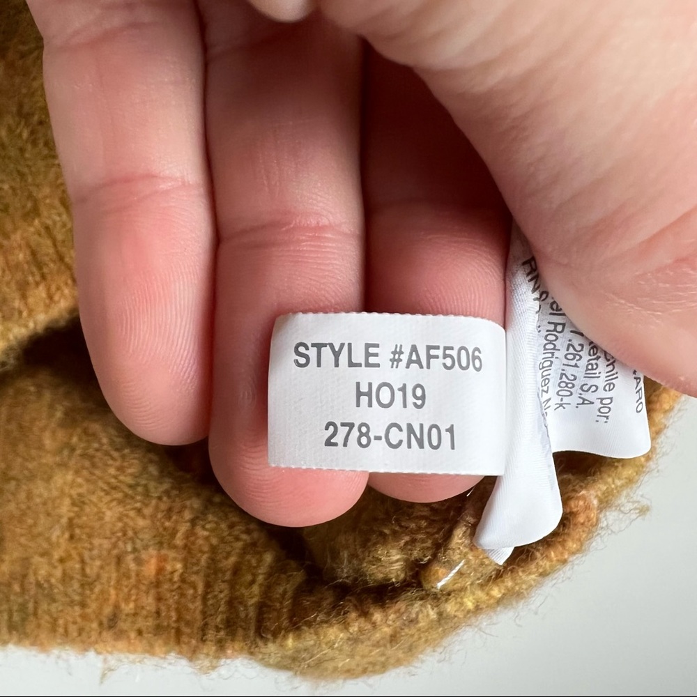 MADEWELL Sweater Turtleneck Merino Wool Heathered Mustard Yellow Ribbed Size XS - Picture 7 of 7